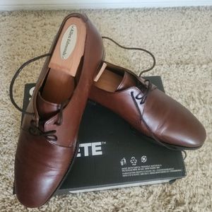 Men's Leathers Plain Toe Lace-Up Oxfords